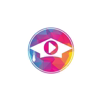 Education media player vector logo design. School play logo template design.