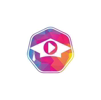 Education media player vector logo design. School play logo template design.