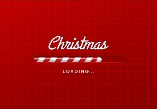Christmas loading bar with candy cane, Xmas load vector
