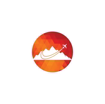 Airplane and Mountain Vector logo design. Travel logo design. plane with mountain logo