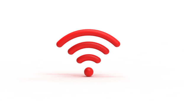 Wifi icon isolated on transparent background. 3D rendering. png