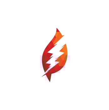 Thunder leaf logo design template. Green Power Energy Logo Design Element vector