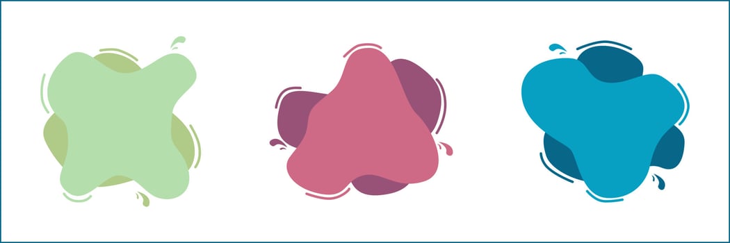Modern set of flat liquid colors for abstract banner vectors, social media posts, brochures. vector