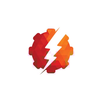 Electric gear vector logo template illustration. Thunder and gear logo design icon.