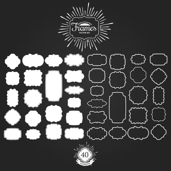 Set of vector frames for vintage logos.