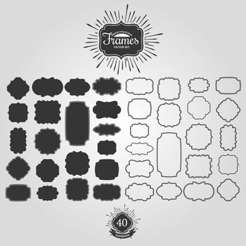 Set of vector frames for vintage logos.