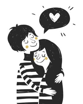 Couple in love. Vector illustration.