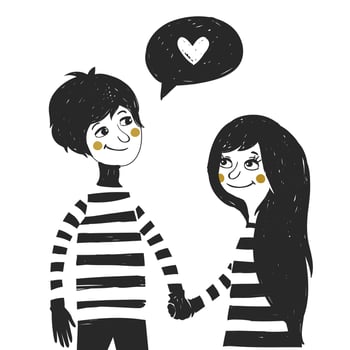 Couple in love. Vector illustration.