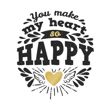 Vintage illustration with hand lettering vector