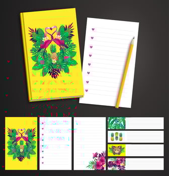 Tropical vector printable set.