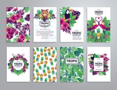 Tropical printable set. vector