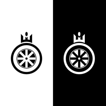 Tire repair shop and service design logo, tire brand and tire icon vector