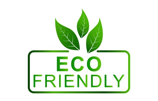 Eco green icon logo. Go green label. Green leave, badges wreath, plant element. Vector illustration. EPS 10.