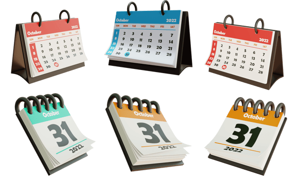 3d calendar icon, 3d rendering png