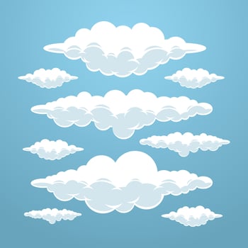 clouds cartoon in the sky vector illustration set