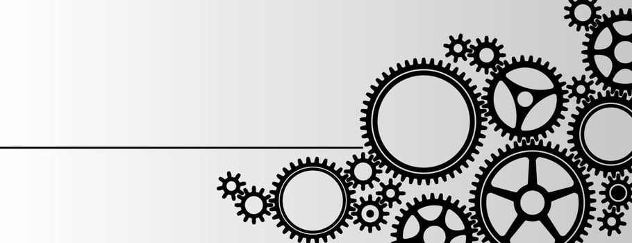 Mechanical Gear Wheel Banner Small And Large Sprockets -1 vector