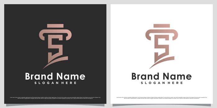 Law firm logo design template for business icon with letter s and creative unique concept vector