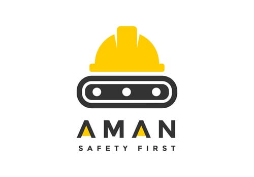 The safety helmet logo and suitable for construction companies. vector