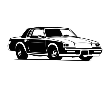 isolated american muscle car illustration vector