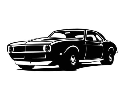isolated american muscle car illustration vector