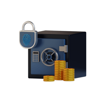 3d illustration of safety box with lock png