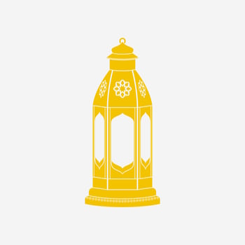 Editable Isolated Standing Arabian Lantern Vector Illustration in Flat Monochrome Style for Islamic Occasional Theme Purposes Such as Ramadan and Eid Also Arab Culture Design Needs