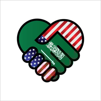 United States of America and Saudi Arabia relations Handshake illustration icon. Suitable use to Ameican Saudi Arabian event vector