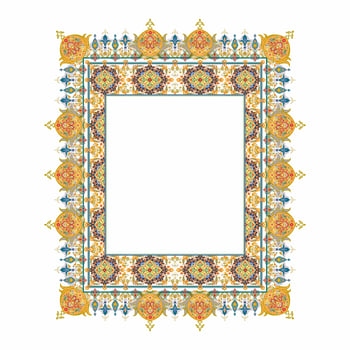 Islamic Art Border and Frame for Inside Cover Prayer Book, Ready add text. Greeting, useful isolated on white background vector