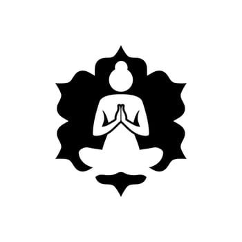 Yoga icon vector. relaxation meditation, mindfulness, concentration vector
