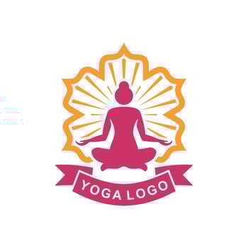 lotus pose logo. Yoga pose logo. Woman sitting in lotus pose vector