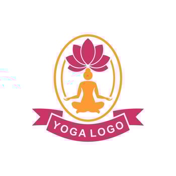 lotus position logo vector. Woman sitting in lotus pose vector