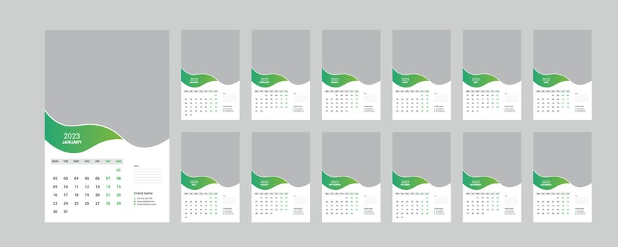 Wall Calendar 2023 vector