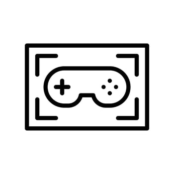 Game recorder icon with console controller in black outline style vector