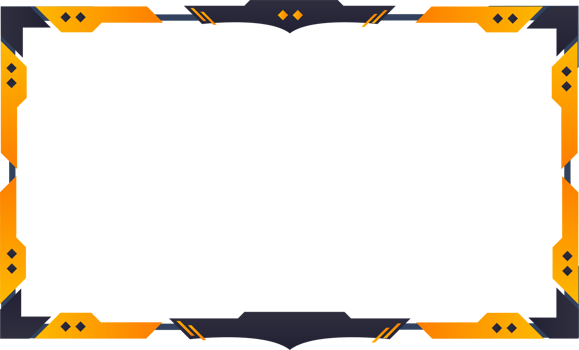 Creative live streaming overlay and screen panel image with yellow and dark colors. Gaming overlay and offline buttons for the broadcast screen. Futuristic live gaming frame overlay PNG. png