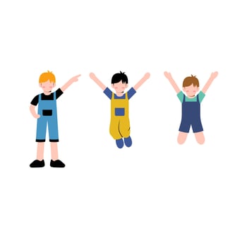 Set of Little Boy Character vector
