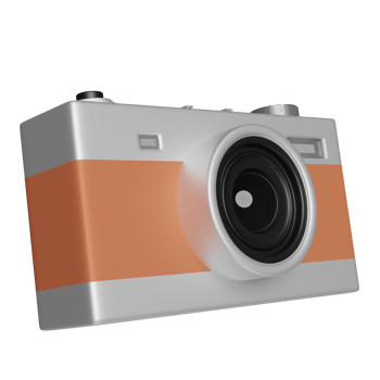 silver color camera isolated. 3d illustration or 3d render png