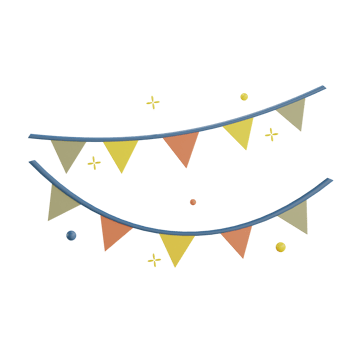 3D garland for Party Flag png