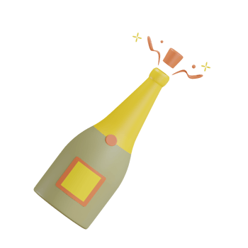 3D Champagne bottle png