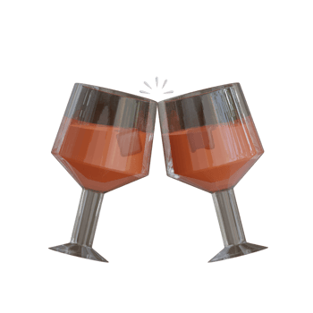 3D glass of wine png