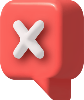 Cross ban and error icon. 3d illustration. png