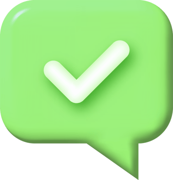 Check mark confirmation and approval icon. 3d illustration. png