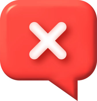 Cross ban and error icon. 3d illustration. png
