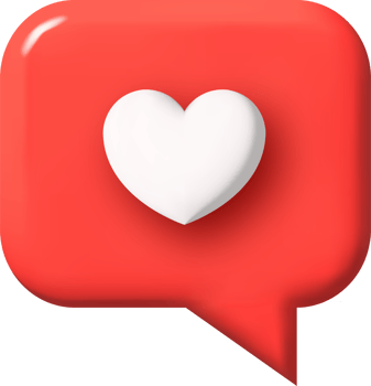 social media like. 3d cartoon illustration. speech bubble with heart png