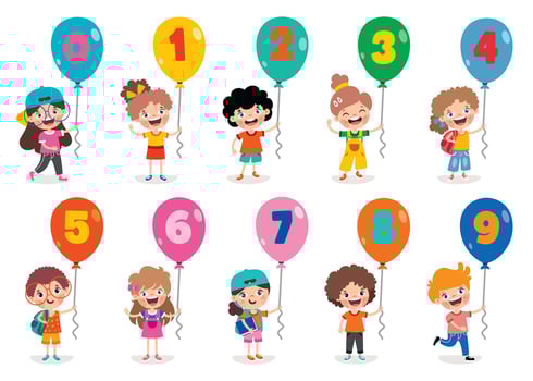 Set Of Colorful Flat Numbers vector