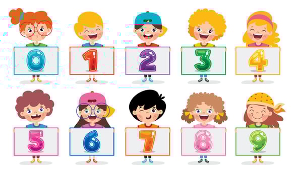 Set Of Colorful Flat Numbers vector