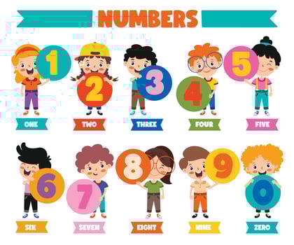 Set Of Colorful Flat Numbers vector