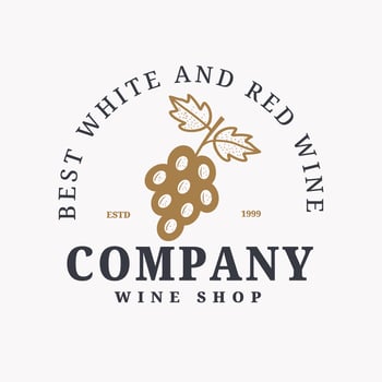 Vector wine logo for wine shop, restaurant menu, wine brand and identity, Farm Business Logo Template