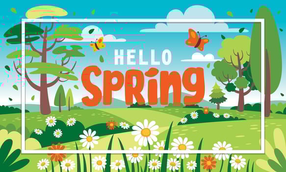 Spring Season Design With Flowers vector
