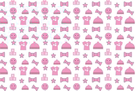 Seamless baby pattern decoration with pink toy elements vector for backdrops. Abstract childish pattern design for book covers, wallpapers, and backgrounds. Endless pattern vector with baby toys.