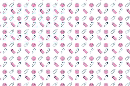 Endless baby pattern background design for backdrops, wallpapers, and book covers. Seamless childish pattern decoration with smiling faces and baby feeder icons. Abstract kid's pattern vector. vector